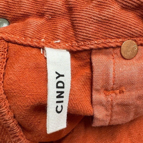 NWOT REVOLVE GRLFRND Cindy Rigid High Waist Distressed Shorts Rust Orange 26 - Picture 9 of 10